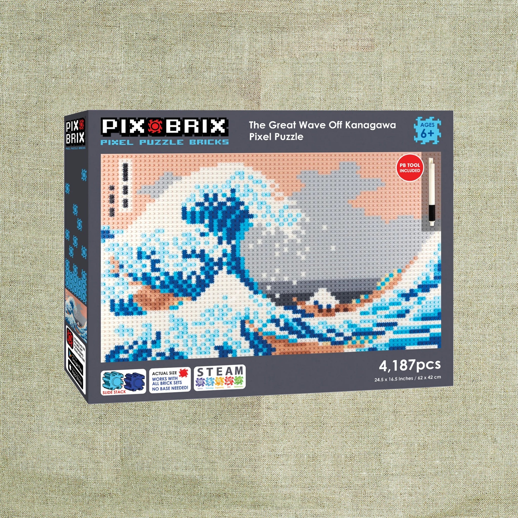 The Great Wave Pixel Puzzle