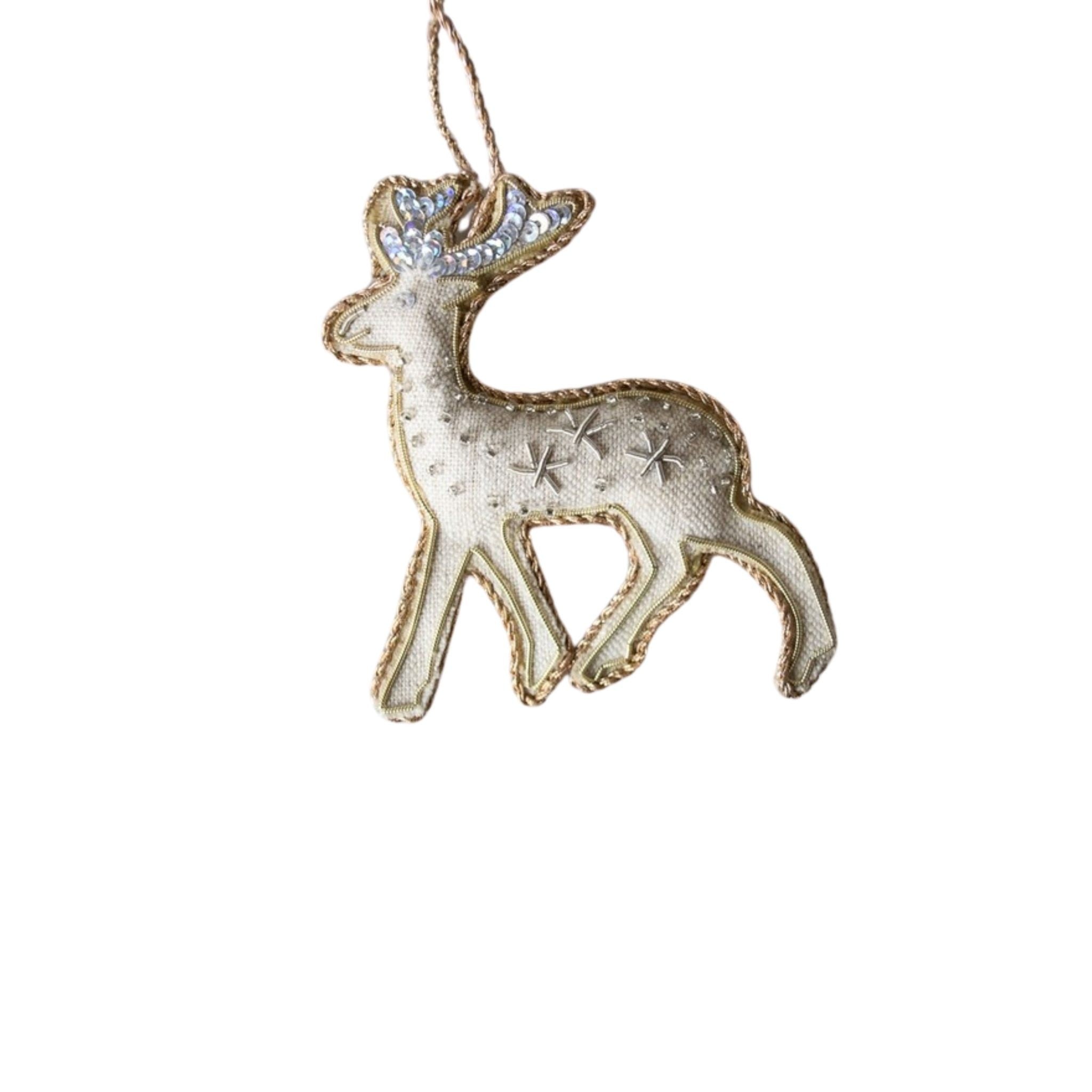 Reindeer Linen Ornament