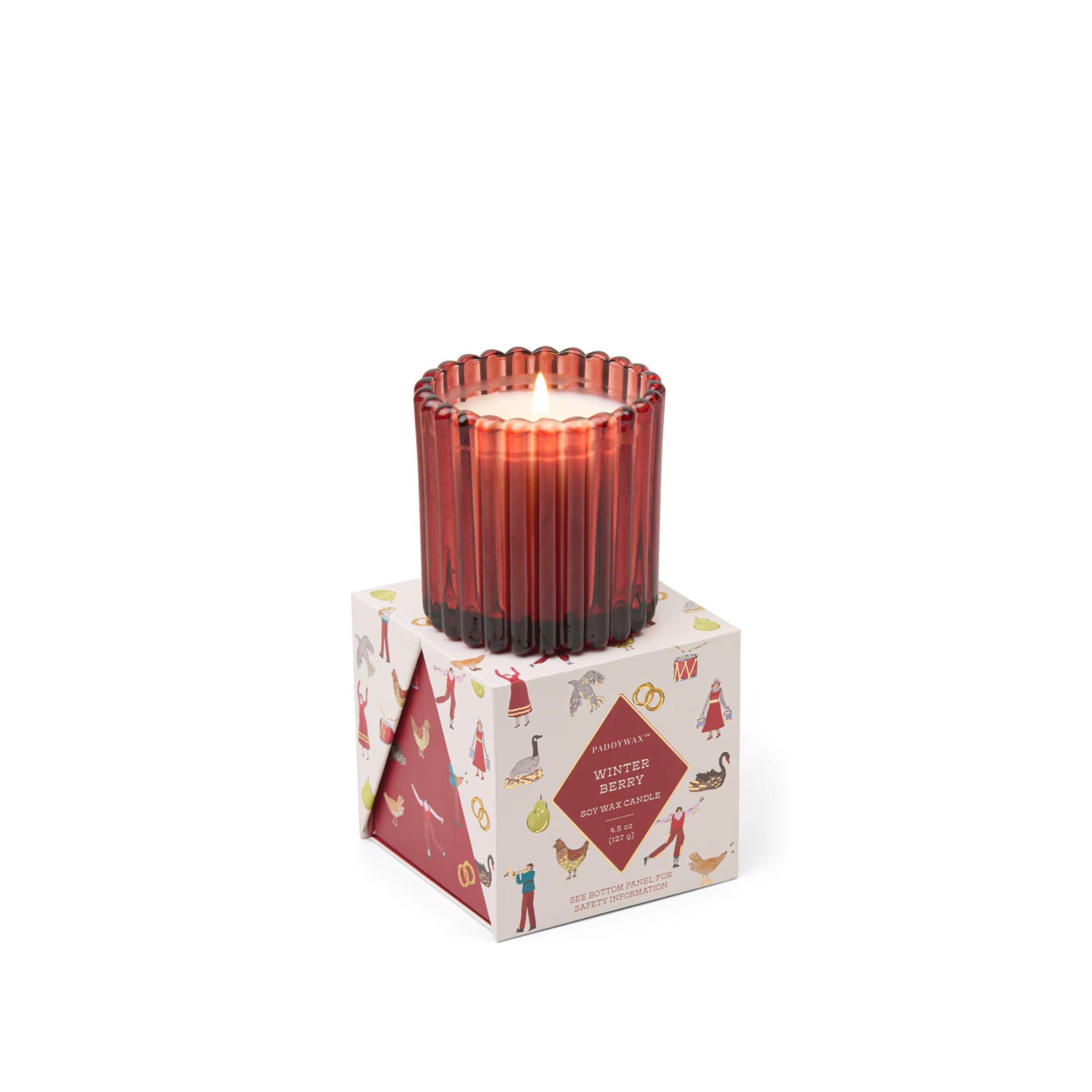Holiday Merry Glass Candle -  Winter Berry (4.5 oz)