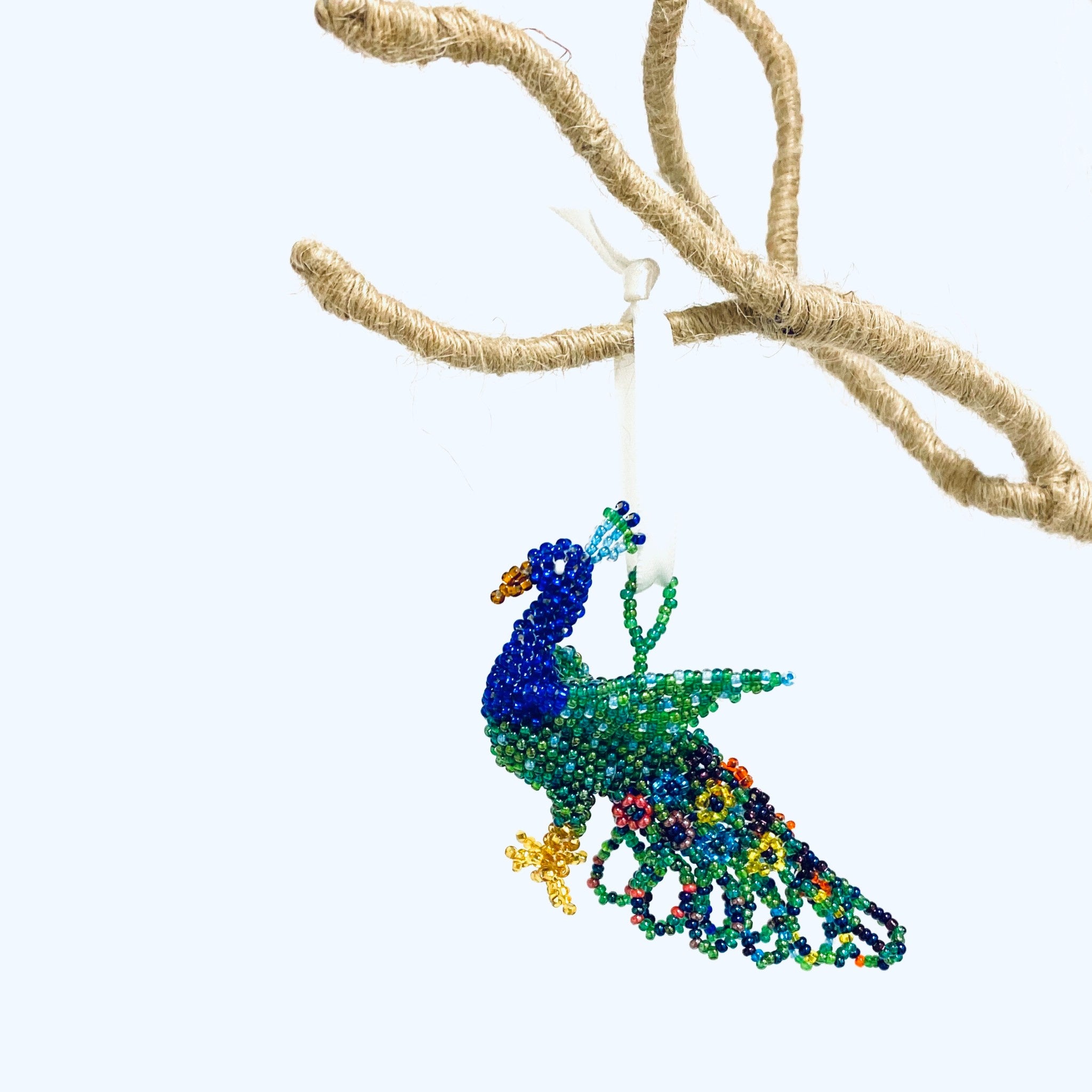 Beaded Ornament - Peacock
