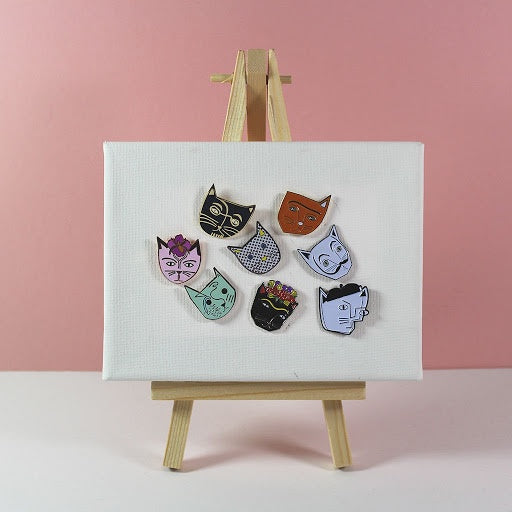 Artist Cats Enamel Pins