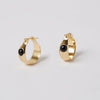 Gold Black Onyx Gem Hoops