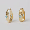 Gold Chalcedony Oval Gem Hoops