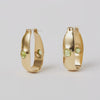 Gold Peridot Oval Gem Hoops