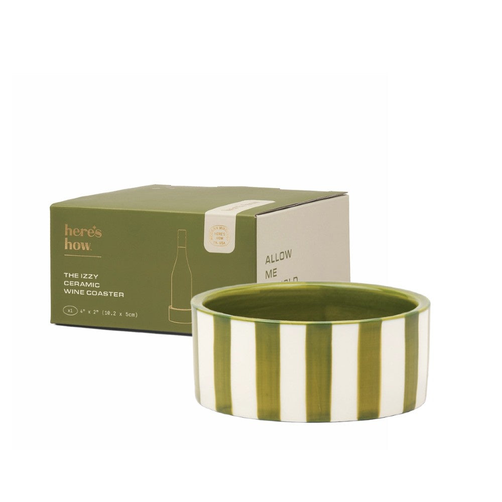 The Izzy Wine Coaster - Green Stripe