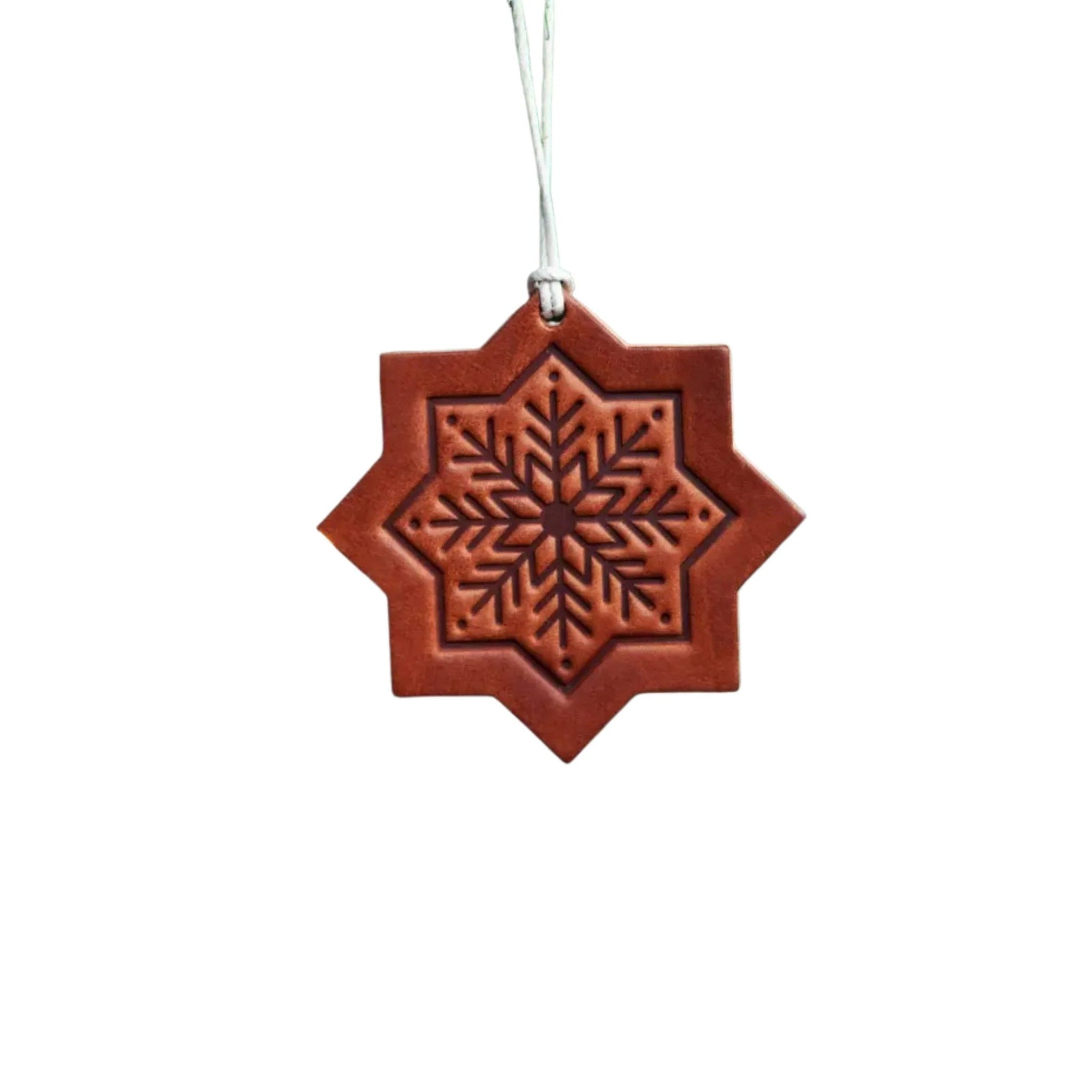 Snowflake Leather Ornament