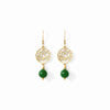 Brass Lotus Drop Earrings