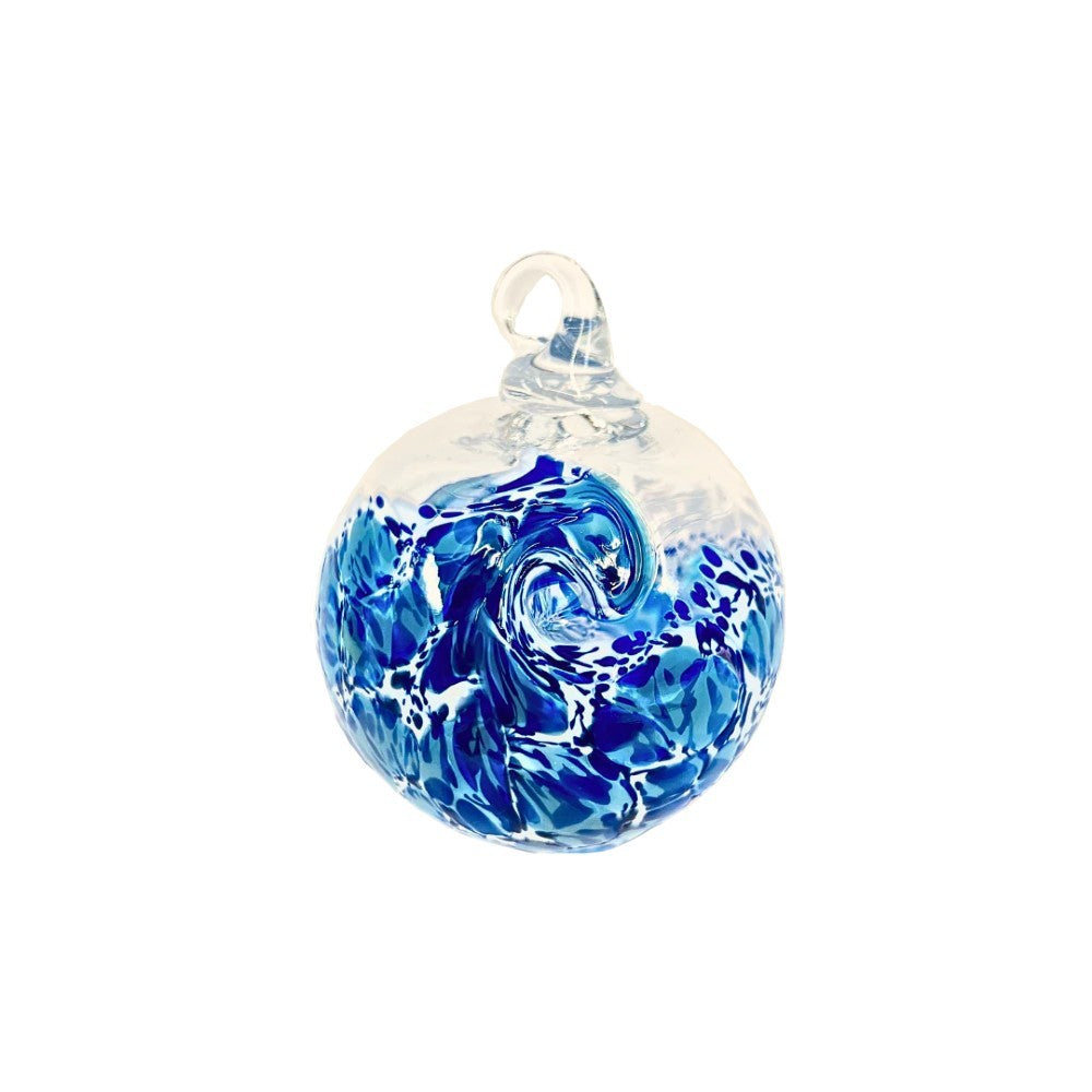 Hokusai Inspired Glass Ornament