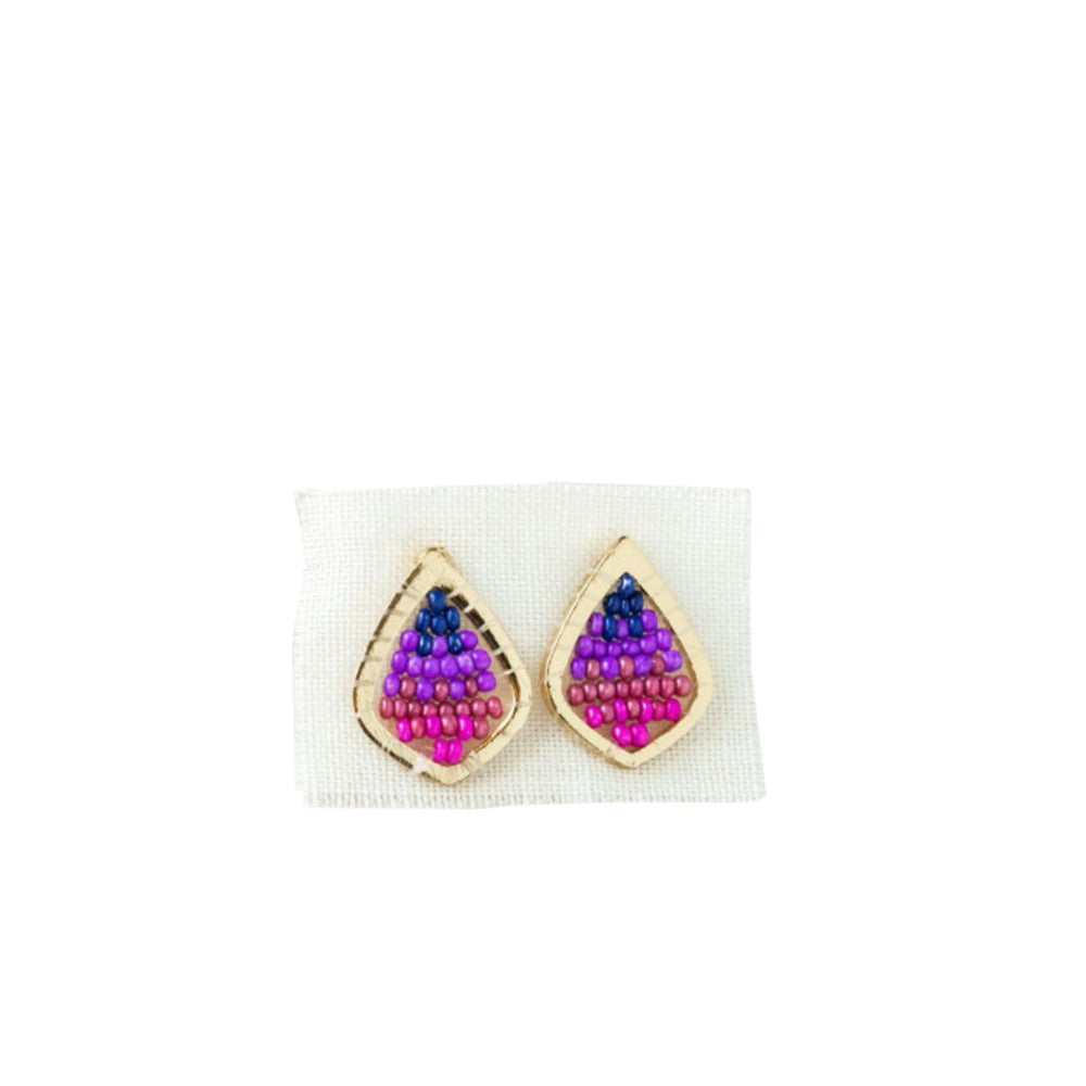 Magenta Teardrop Post Earrings