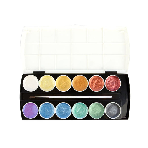 Metallic Accents Watercolor Pallet - 12 Colors - The Store at Mia ...