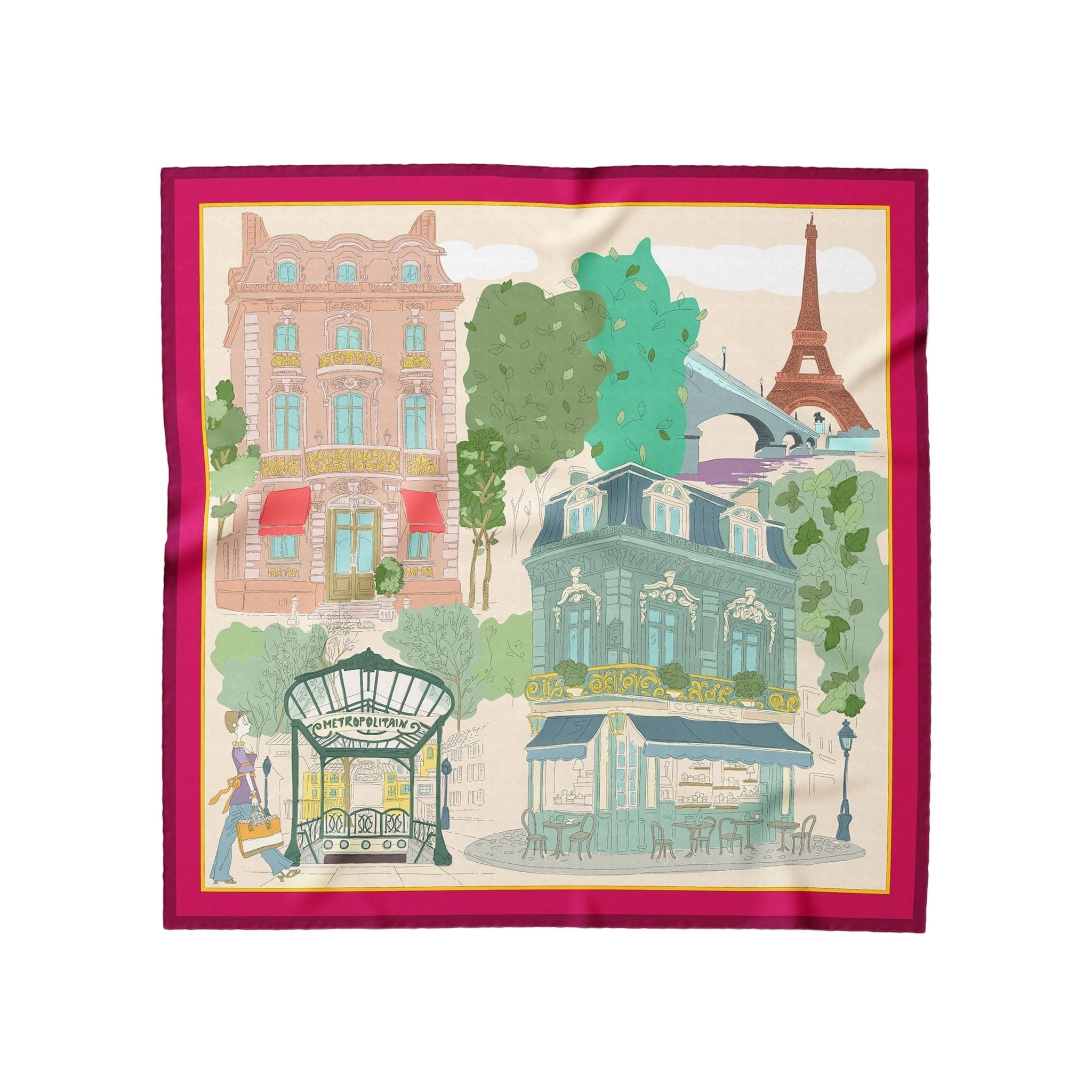 "Parigi" Hand-Rolled Silk Scarf