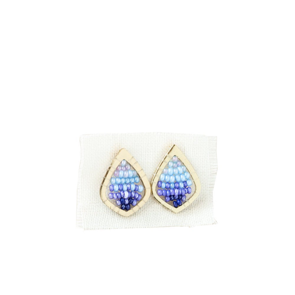 Purple Teardrop Post Earrings