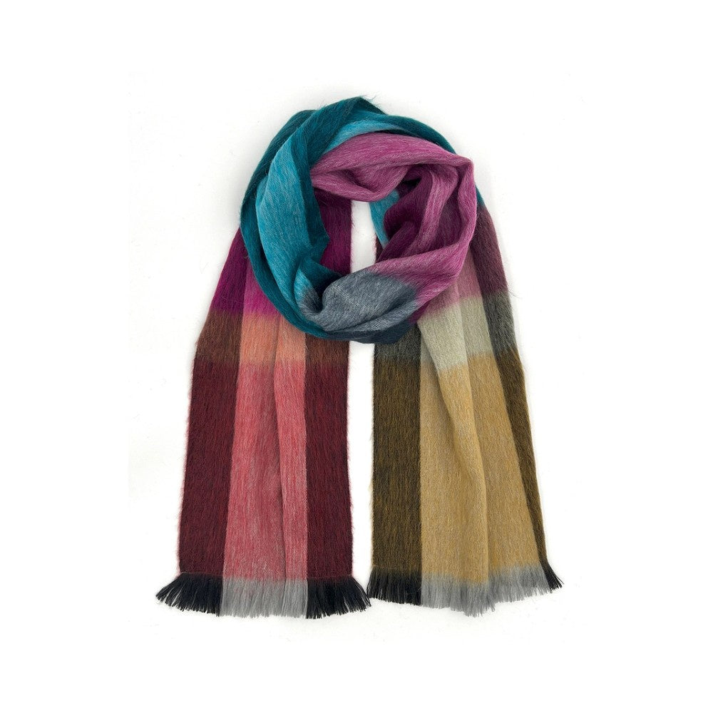 Alpaca Plaid Scarf - Rainbow