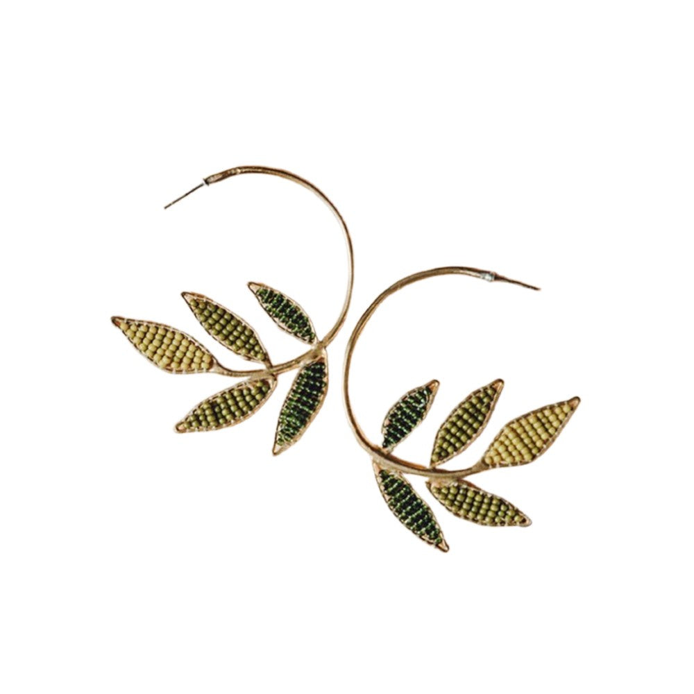 Summer Feuille Hoop Earrings