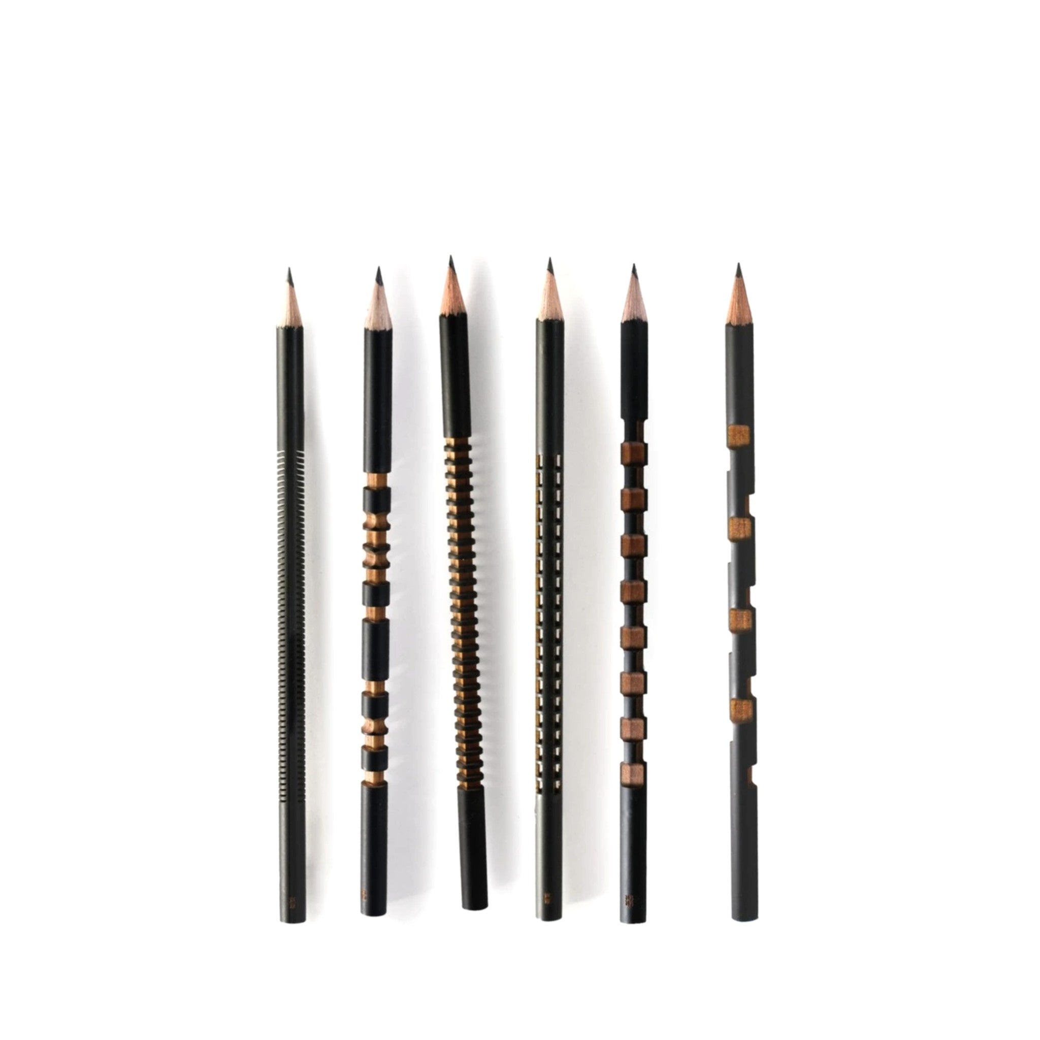 Laser Sculpted Pencil Set - 6 Pc
