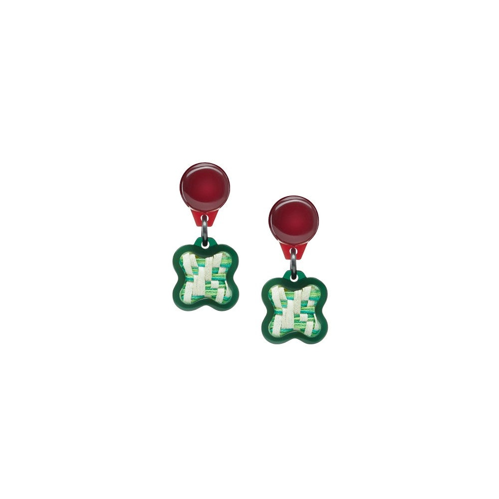 Vita Flora Green Dangle Earrings
