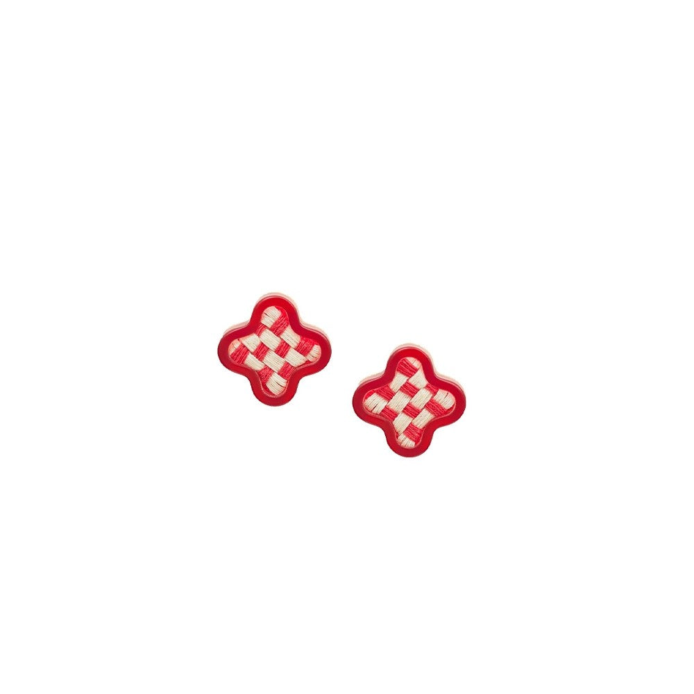 Vita Flora Red Stud Earrings