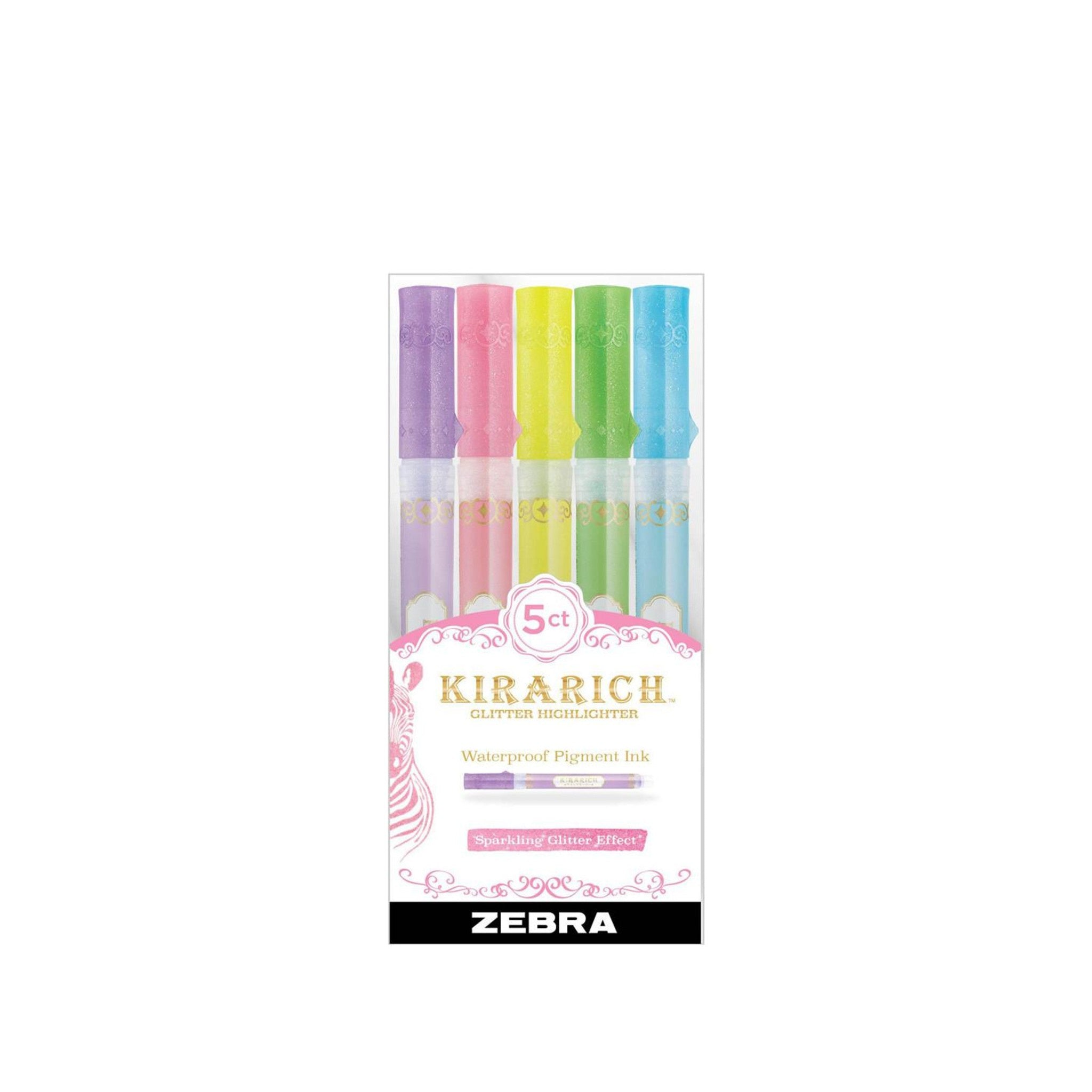 ZEBRA Kirarich Glitter Highlighter - 5 Pc