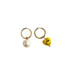 Mismatched Happy Heart & Pearl Charm Earrings