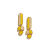 Lanie Acrylic Dangle Earrings - Yellow + White