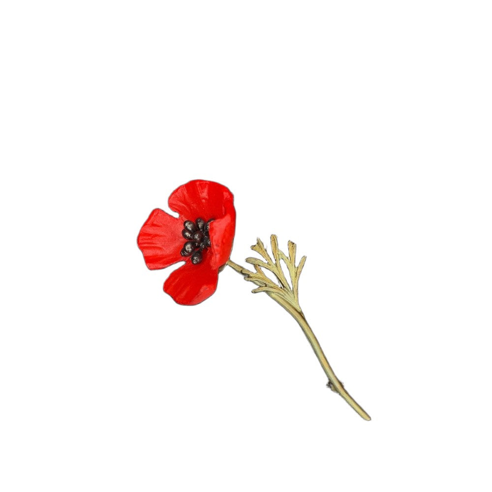 Red Poppy Brooch