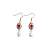 Red Tulip Pearl Earrings