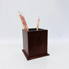 Wood and Leather Pencil Cup