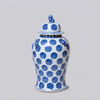 Longevity Medallion Blue and White Porcelain Temple Jar