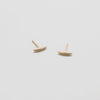 Pointed Pave Gold Bar Stud Earrings