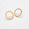 Gold Open Circle Stud Earrings